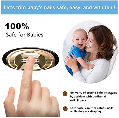 Електрическа Ножица за нокти, Безопасно за Бебето Машинка за нокти | Акумулаторна Машина за Рязане на Новородени, бебета, малки Деца и възрастни Лесна Грижа за Ноктите на пръстите на краката (Черен) MJQ-2021