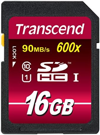 Карта с флаш памет Transcend 16GB SDHC Class 10 UHS-1 Със скорост до 90 MB/сек (TS16GSDHC10U1) син цвят