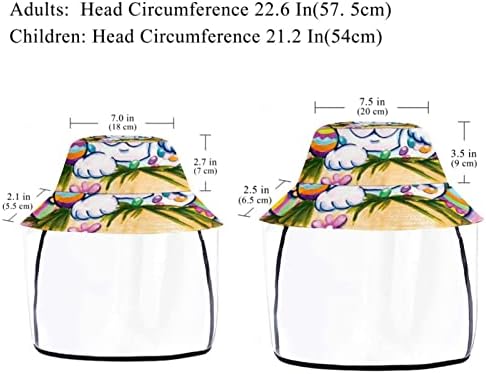 Възрастен Защитна Шапка със Защитна Маска за Лице, Рибарска Шапка От Слънцето, Карикатура Великденско Яйце със Заек