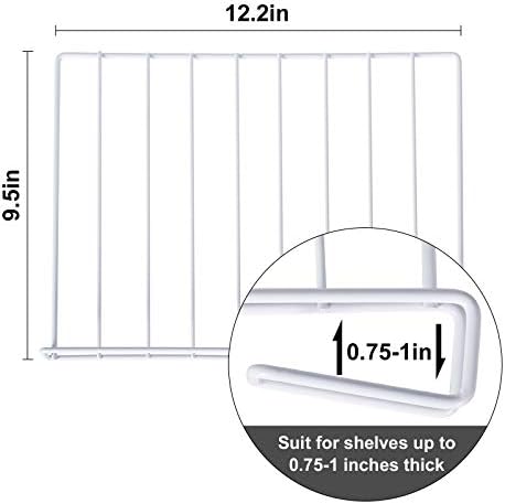 Разделители за рафтове SEHERTIWY, Органайзер за Метални Рафтове за Шкафове на 12 Опаковки, Дървен Разделител за дрехи, Книги и Организация Спални