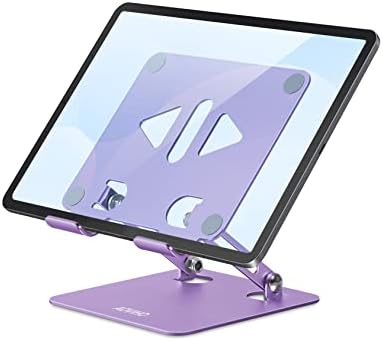 Титуляр настолна стойка за таблет Aoviho - Регулируема стойка за таблет - Складное Алуминиево планина за iPad, Samsung Galaxy Tabs Z Fold Kindle Fire, Всички таблети (4-13 инча) (лилаво)