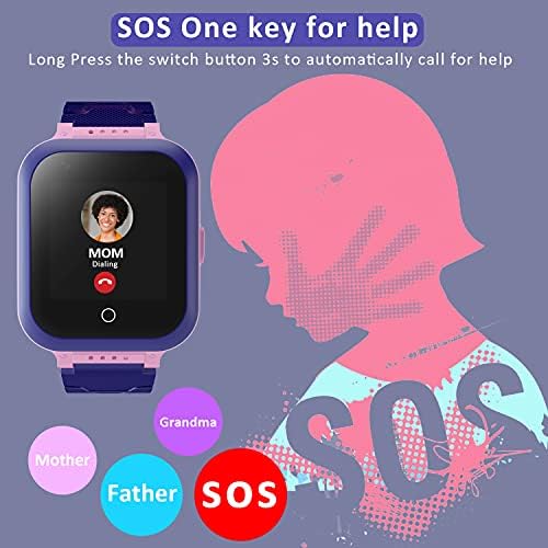 Детски smart-часовници, 4G, WiFi GPS СРЕЩА Тракер SOS за Спешни повиквания видео Чат Детски Умни часовници, Водоустойчиви телефонни часовници IP67 за момчета и момичета 4-12 години, съвместими с Андроид / iPhone iOS