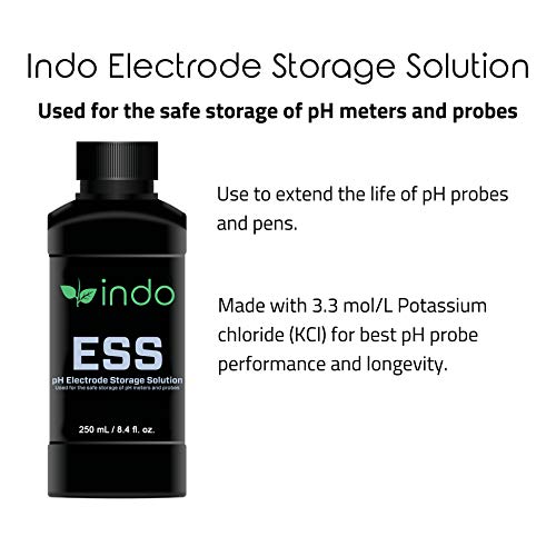Разтвор за съхранение на електроди Indo pH/ORP - 3,3 m KCl - Подходящ за повечето рН-метър и на сонди (250 мл / 8 унция)