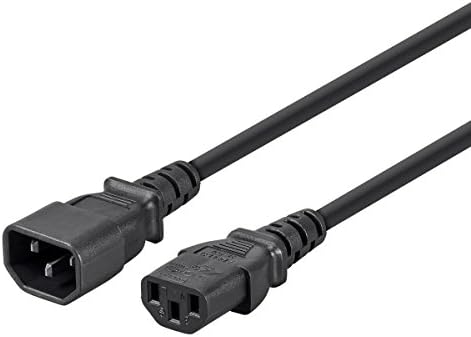 Удължител Monoprice - 25 фута - Черно | IEC 60320 C14 - IEC 60320 C13, 18AWG, 10A, 3-Пинов, SVT, за захранване на компютри, монитори, периферни устройства