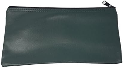 Чанта за пари, чанта за монети, фирмен банков депозит / универсална чанта с цип 11 х 5,5 инча, сив, тъмно-синя, зелена, бордовая. (Опаковка от 3 броя, зелен)