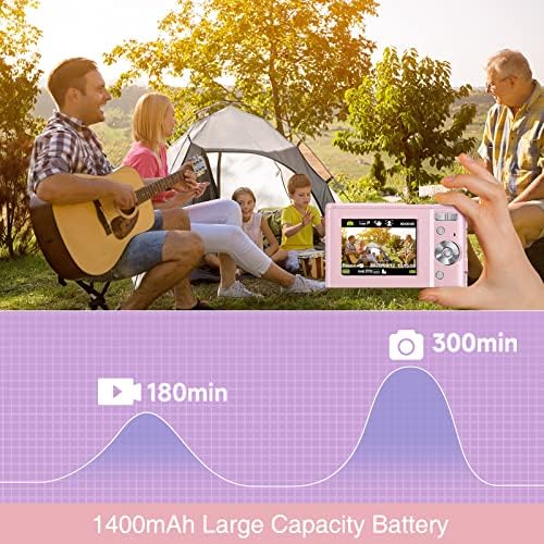 Цифров Фотоапарат, Детска Камера с SD-карта от 32 GB, Компактна камера с автофокус FHD 1080p 48 Mp с 16-кратно цифрово увеличение, Помещение за Видеоблогинга YouTube за деца, тийнейджъри, студенти, Момичета, Момчета,