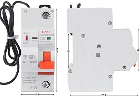 SCRUBY YCB9ZF-100W 1P WiFi интелигентен автоматичен прекъсвач за Защита от късо съединение Интелигентен превключвател за повторно включване с цел синхронизиране на дистанционното управление (Цвят: 1P, размер: 63A)