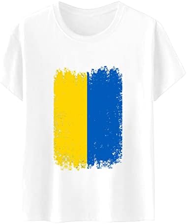 Къси Ризи С ръкави и Принтом Хартата, Мъжка Блуза, на Женската Риза, Украински Дамски Летни Блузи Свободно Намаляване на