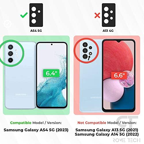Чанта-кобур Rome Tech за Samsung Galaxy A54 5G [SM-A546], Двуслойни устойчив на удари калъф за мобилен телефон с поставка - Сверхпрочный калъф за телефон Galaxy A 54 5G с клипсой - Черен