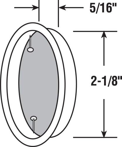 Дръжка за вратата на килера Prime-Line N 7297, 2-1/8 инча, От плътен месинг с матово никелово покритие (2 бр.)