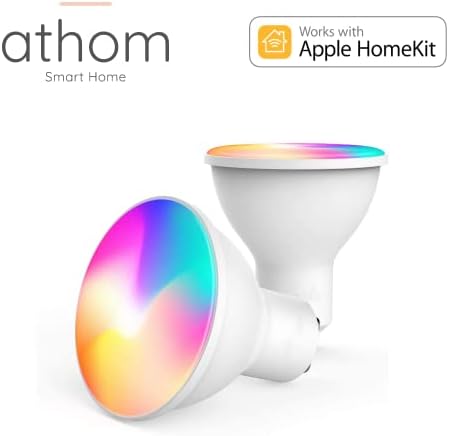 Умна крушка Athom WiFi с регулируема яркост RGBCW 4,5 W Работи с гласов контрол Apple Homekit Siri (GU10)