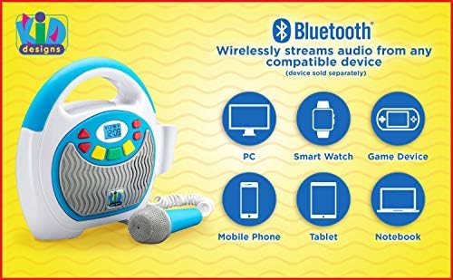eKids KIDdesigns Mother Goose Club Bluetooth Подпевающий Преносим MP3 плейър с истински микрофон 24 Песни За съхранение на музика до 16 часа 1 GB вградена памет, USB-порт