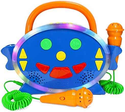Караоке-машина за деца с 2 микрофона | Детски музикален плейър със 100 предварително заредени песни и връзката Bluetooth, Aux | Поющая машина Караоке за малки деца с функция за запис и възпроизвеждане