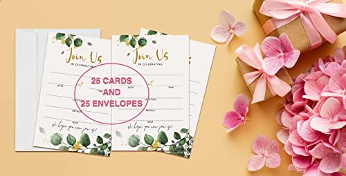 Покани картички Join Us в пликове - Зелени Покани, Картички за всички поводи, сватбени, Участието, коктейл, парти в чест на младоженци или за раждане на детето и рождения си Ден - 25 Картички и 25 пликове - HL-004 YQK