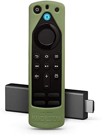 Fire TV Stick (3-то поколение) с глас на дистанционното управление на Алекса (включва елементи за управление на телевизора) + калъф за дистанционно управление Star Wars The Mandalorian (Grogu Green)