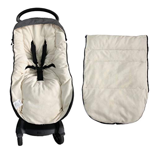 Водоустойчив Меланжевая тампон за краката колички, Универсална чанта, съвместима с всички колички, Изпълнен с 3D памук, ще стоплят вашето бебе в студените дни, Бежов