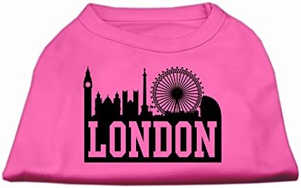 Mirage Pet Products 12-Инчов Тениска с Трафаретным принтом London Skyline за домашни любимци, Среден размер, Светло розово