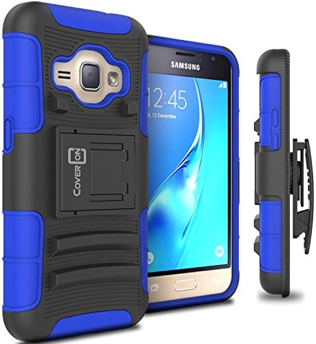Калъф Galaxy J1 (), Калъф Galaxy Amp 2, Защитен Хибриден калъф за мобилен телефон серия CoverON Explorer с регулируема кобур за Samsung Galaxy J1 (ATT) / Galaxy Amp 2 (Cricket) - синьо