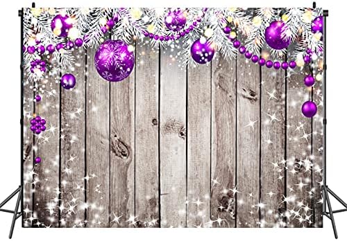 LTLYH 7x5ft Коледен Фотофон Коледен Селски Дървен Фон с Пайети във формата на Снежинки, Коледни Фон За Коледно парти Студиен Щанд Реквизит за Снимки 161