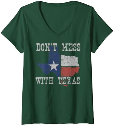 Женска тениска Don ' t Каша With Vintage Texas Longhorn Lone Star State с V-Образнымвырезом