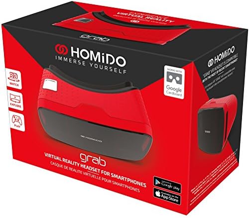 Homido 3D VR Стъкло с VR-обектив Homido Вземете Слушалки виртуална реалност за VR-игри и 3D филми за ISO и Andriod е Съвместима с 4,5 '-5,7' - инчов екран Google Cardboard (червен) VR Education