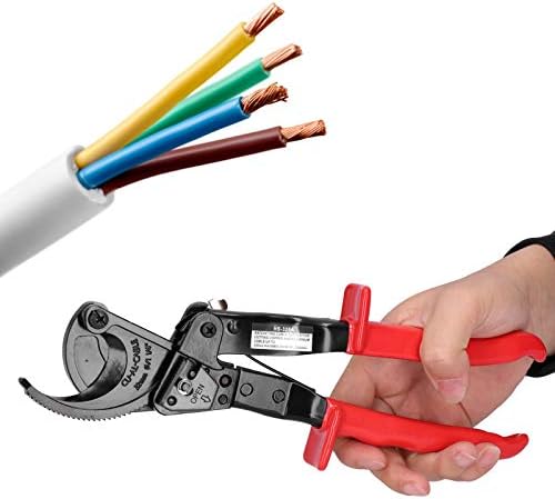 Ножица за кабел с механизма на палеца Fafeicy HS-325A, Инструмент за кримпване с механизма на палеца от Високо стомана + PVC, Клещи за кримпване на кабели с диаметър 260 мм/10.2 инча, с защитна катарама