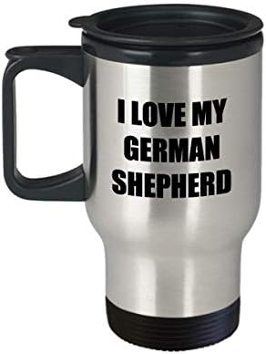I Love My Чаша За пътуване с Немската Овчаркой, Забавна Идея за Подарък, Нестандартен, не мога да понасям, Кафе, Чай, 14 грама, Неръждаема Стомана
