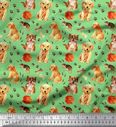 Отпечатък тъкани от futon трикотаж Soimoi ширина 58 см с изображение на животни от плат за шиене на кучета и котки
