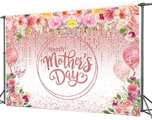Dudaacvt 7x5FT Щастлив Фон за Деня на Майката, Розов Цветен Фон за Деня на Майката, Декорация на Партита, Банер D666
