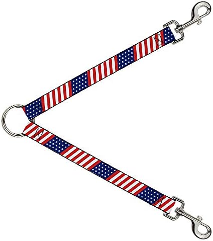 Сплитер За Кучешка Каишка с катарама, американски Флаг, Диагонал на 1 Метър Дължина и 1 Сантиметър в Ширина