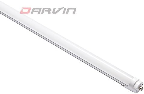 Darvin LED Lighting Т8 8ft Led тръба 2,4 М 45 W с FA8 20PCS (студено бяло 6000-6500 До, прозрачен капак)