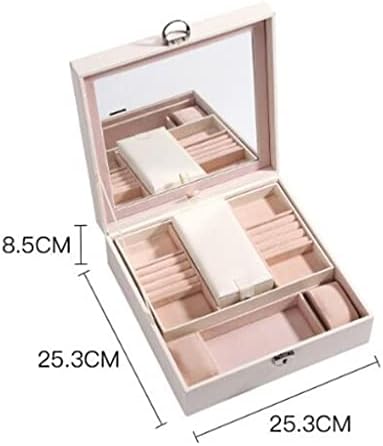 Ковчег за бижута LIRUXUN В Европейски Стил, Заключената Кутия За съхранение на Бижута, Бижута, Часовници, Колие, Гривна, Кутия (Цвят: черен, размер: 26.5*26.5*8.5 см )