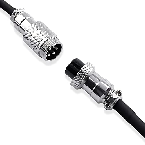 Обичай Спирален кабел Aviator USB-C с Двойни ръкави HUYUN за Механични Клавиатури GX16 5 Pin USB-C-USB-A (черен)