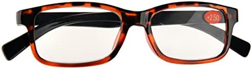 Начало-X Компютърни Очила за четене, Блокиране на Синя Светлина, Мъжки и Женски Очила за четене с увеличаването +2,50 (Костенурка)