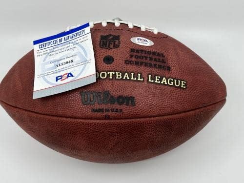 Адриан Питърсън Подписа Автограф Официален представител на Футболна асоциация NFL Уилсън Дюк ДНК PSA - Футболни топки С Автографи