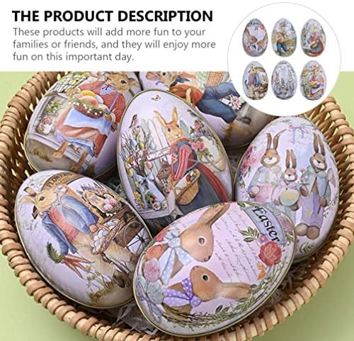 2023 Цветно Великденско яйце, Великден Лидице кутия, Метален пълнител във формата на зайче великден, Контейнер за великденски яйца, Кутия за бонбони, Винтажное Великденски яйца, Украса за дома за офиса, за да проверите