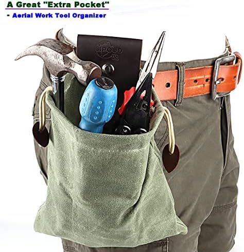 Вощеная Холщовая чанта за фуражировки, Поясная Подвесная Кожена Холщовая чанта, Градинска Поясная Подвесная Преносим Чанта за инструменти и чанта за ежедневно за съхранение на багаж от LIPOUD (Зелен)