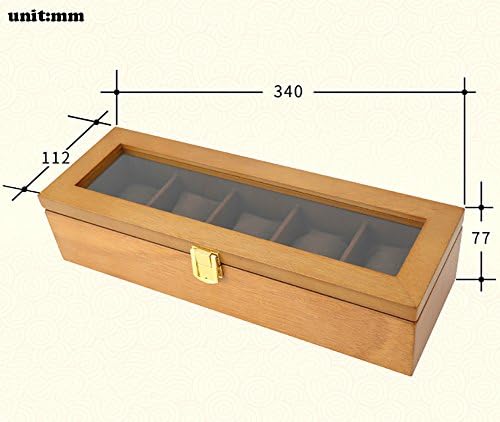 Декоративни кутии за бижута, Реколта Дървена кутия за часа на покрива с 5 слота, Кутия за показване на часа, кутия за съхранение на бижута, кутии за бижута-черен