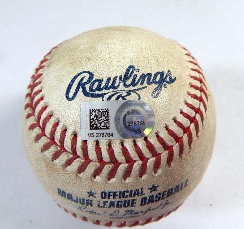 2021 Маями Марлинс Пит Пирати Използвани Бейзболни топки Элисер Ернандес Single V - Game Използвани Бейзболни топки