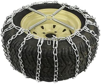 The РОП Shop | Чифт Автобусни вериги от 2 Звена за трактор Kubota 18x8,5x8 с предните и задните гуми 25x10x8