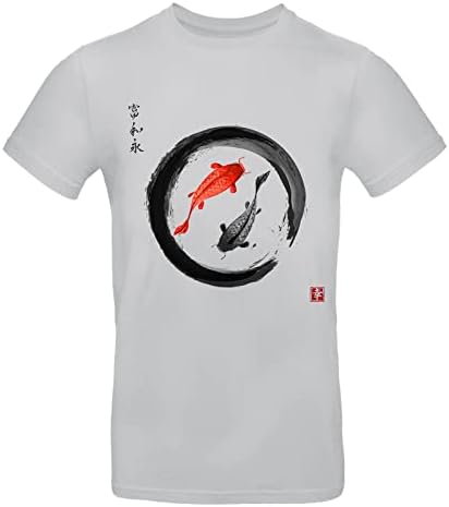 XXBR Мъжки Летни тениски с къс ръкав и графичен принтом koi в китайски стил с кръгло деколте, спортни, Ежедневни Тениски за тренировки