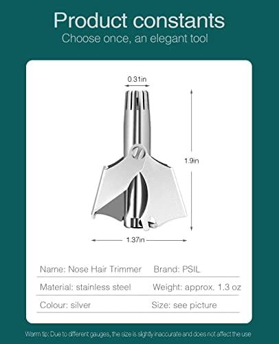 Машинка за подстригване на косми в ушите и носа PSIL - професионално и безболезнено, с 12 обоюдоострыми остриета, универсален за мъже и жени, без батерия, водоустойчива, малки, лесни за почистване и да носят със себе