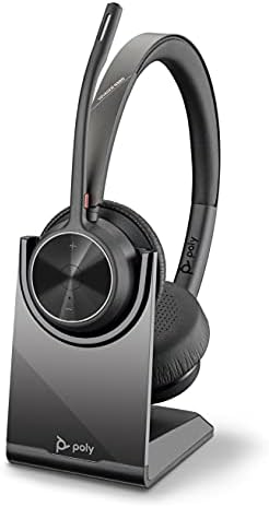 Безжична слушалка Поли - Voyager 4320 UC + поставка за зареждане (Plantronics) - Слушалки с микрофон Бум - Свързване с PC / Mac чрез USB Bluetooth Адаптер, мобилен телефон чрез Bluetooth - Работи с отбора, мащабиране
