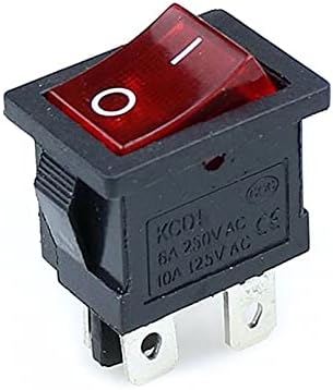 UNCASO 1БР KCD1 Кулисный захранване 4Pin power On-off 6A/10A 250/125 vac Червен Жълт Зелен Син черен бутон превключвател (цвят: жълт размер: 4Pin)