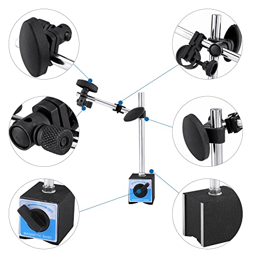 Индикатор на циферблата Mornajina с Магнитна основа 0-10 мм, Touch led циферблат с точност 0,01 мм, Държач за основание на индикатора на магнитното циферблат с точна настройка на посоката
