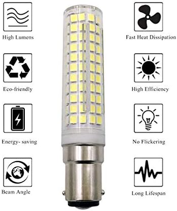 Lxcom Lighting BA15D Led Царевичен лампа с регулируема яркост 15 Вата с Двухконтактным байонетным основание 136 светодиоди 2835 SMD 120 W Еквивалент халогенни лампи JD Type T3 T4 Топло Бяло 3000 ДО 1500ЛМ за домашно