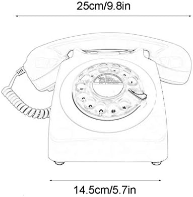 Дизайнерски ретро телефон Qdid / Телефон с превръщането набор от числа / Телефон в Ретро стил / Ретро телефон / Класически настолен телефон с превръщането избиране (Оранжев цвят)