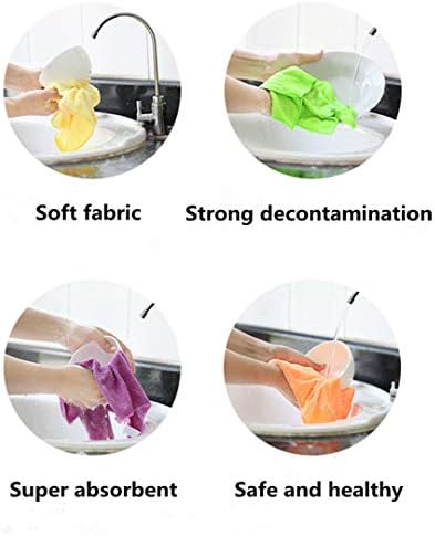 Гумени ръкавици за почистване на YSLON, кухненски ръкавици за миене на съдове, 2 двойки и кърпа за почистване, 2 опаковки, водоустойчив, може да се използва многократно. (По-големи)
