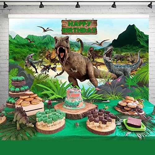 Динозавър на Фона на Рожден Ден за Момчета Джунглата Планински Фон, Тема на Филма Динозавър Банер за Парти за Торта 5x3 фута 92