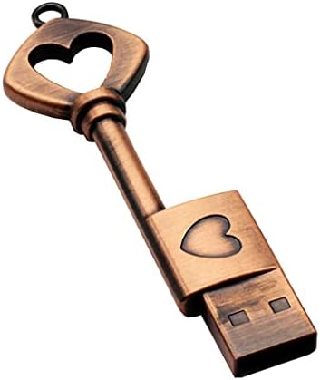 N/A Флаш памет Метален ключ с формата на сърце от чист Мед Подарък USB-памет Mini USB Stick Key Автентичен 4 gb 8 gb 16 gb 32 gb 64 GB стик за палеца (капацитет: 16 GB, стил: Style one)